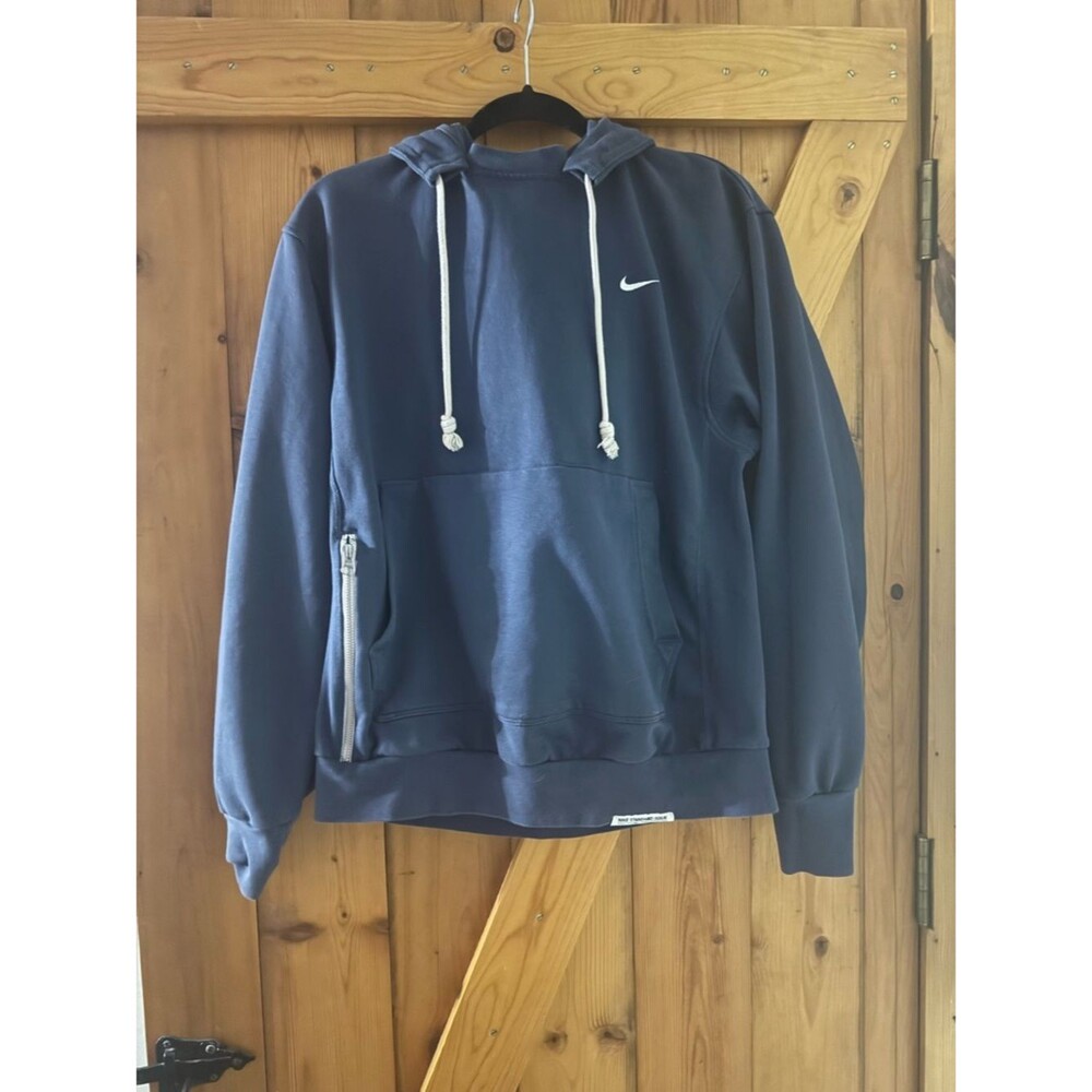 Nike standard issue dri fit Dark Navy Pullover Hoodie with White Label